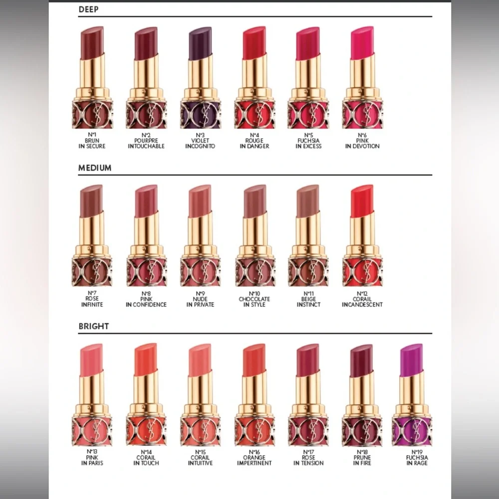 YSL Rouge Volupte Shine Lipstick #5-Fuchsia in Excess Full Size NIB Original